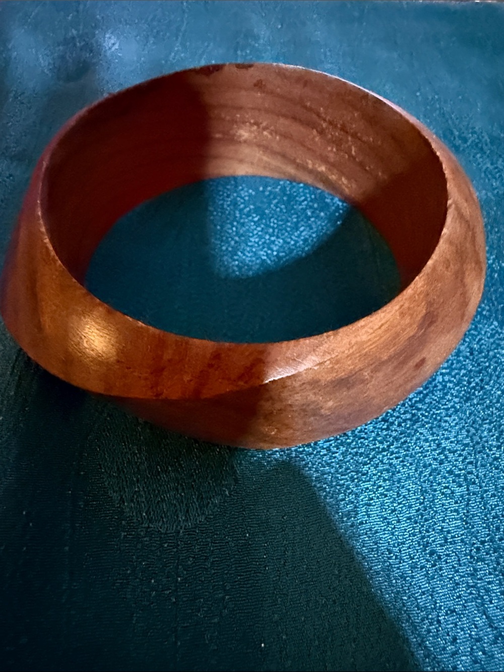 Wooden Brown Men's Bangle Bracelet
